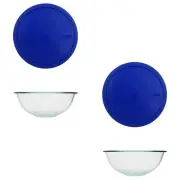 Pyrex 326 Blue 4-Qt Glass Mixing Bowl Set (2-Pack)