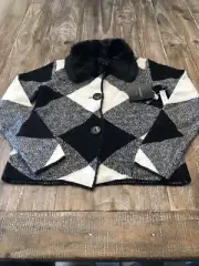Cynthia Rowley Knit Faux Fur Jacket XS