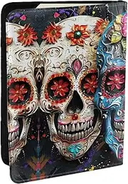 [JEJEA] Sugar Skulls Print Travel Organizer Credit Cards Case Passport BookPassport Holder Cover Wallet forTraveling,, Black, One Size
