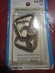 NIP Vintage GHEES'GOLD TONE Metal TRIANGLE & POST HARDWARE PURSEMAKING - 1980's
