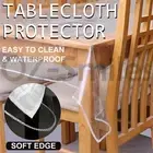 PVC Transparent Clear 4 Sizes Round Rectangle Tablecloth Plastic Protector Cover