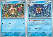 Starmie 121/165 - Staryu - Pokemon 151 - Evolution Holo Rare 2 Card Lot