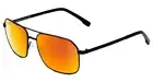 Bolle Navis Square Sunglasses Matte Gun Metal Black/Brown Fire Red Mirror 58 mm