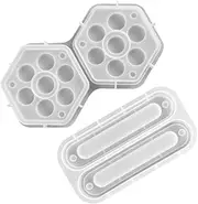 Generic 2pcs Box Resin Dice Mold Silicone Molds for Resin Table Number Holders Resin Molds Resin Silicone Molds Hexagon Silicone Mold Game Mold Resin Table Resin Molds White