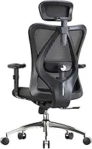 SIHOO M18 Ergonomic Desk Chair, Swivel Chair with Adjustable Lumbar Support, Headrest and Armrest, Height Adjustment and Rocker Function, Back-Friendly Office Chair, Load Capacity: up to 150 kg