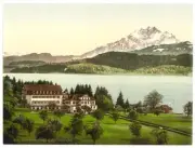 The Polytechnic Chalet, Seeburg, Seeberg, Lucerne, Switzerland c1900 OLD PHOTO