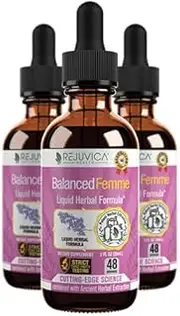 Balanced Femme - Herbal PMS and Menopause Support | All-Natural Liquid for 2X Absorption | Vitex, Dong Quai, Maca Root & More!