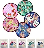 5 Pack Japanese Foldable Fan,Folding Hand Fan,Collapsible Hanheld Fans for Wedding Party Favors Decorations Portable
