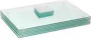 12pc Clear 50cm x 40cm Glass Placemats & Coasters Set - Kitchen Christmas Dinner Décor Dining Table Place Mats Set - by Harbour Housewares