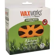 WaxWorks Terracotta Holder with 6 Natural Mozzie Repellent Coils Citronella & Sa