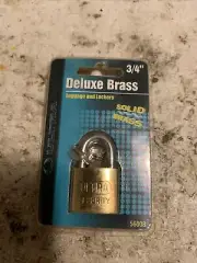 Ultra 3/4 Deluxe Brass Padlock Luggage/Locker Lock