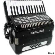 Excalibur Geneva 24 Bass Piano Accordion - Ebony Polish