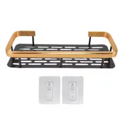 Shower Caddy Single Tier Durable Aluminium Rustproof Sticker Installation Shower Shelf for Bathroom Bedroom Kitchen Black Gold