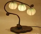Paper Shade Green Lantern Bedside Table Desk Touch Light Angle Adjustable Lamp