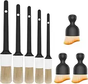 Car Detailing Brushes Kits, Scratch Free Auto Cleaning Brush Kit with 5 Sizes Bristle Brushes and 3 Ultra Soft Brushes, Multifunctional Car Duster Cleaning Kits for Air Vents Dashboard Seat