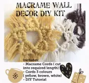 Macrame Stars Wall Decor DIY Kit With Step-by-step Tutorial &Cords. Make 3 Stars