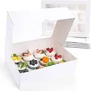 12 Pack White Paper Cupcake Boxes,Valentines Day Cookie Gift Boxes with Clear Window, Auto-Popup Cupcake Containers Carriers Bakery Cake Box with Insert 12 Cavity (WCP05)