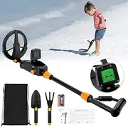 Kids Metal Detector, Lightweight Metal Detector with LCD and SOUND Indication, Adjustable High Sensitivity Metal Detector with Waterproof Search Coil for Beginners to Treasure Seeking Gold Digger