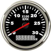 SKMWLMRAJ 8K Boat Tachometer Marine Tacho Meter Gauge LCD Hourmeter 12V/24V 8000 RPM 85mm Car 12v Hour Meter Automobile Tachometer(3000 RPM BS)