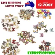 50x Wooden Butterflies Buttons 2 Hole Sewing Wood Scrapbooking Button Craft