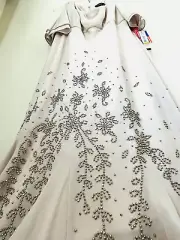 R & M Richards Champagne Beige Mother of Bride Beaded Formal MermaidDress NewTag