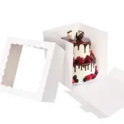 12 Pack Cake Boxes, 12x12x12 Inch Cake Box with Window for Tier Cakes, Sturdy...