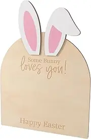 ERINGOGO Easter Bunny Ornament Baby Footprint Keepsake Wooden Plaque Handprint Footprint Kit Nursery Decor Baby Shower