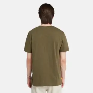 【Timberland】男款綠色印花短袖T恤(A2KB6A58)