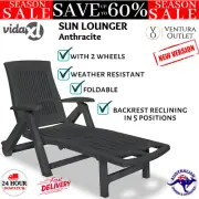 Patio Pool Sun Lounger Reclining Deck Chair Outdoor Day Bed Foldable Beach Seat
