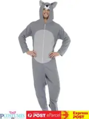 Animal Wolf Mens Ladies Fancy Dress Zoo Jumpsuit Halloween Book Week Funny