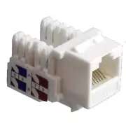 Cat-5E 110 Punch SlimLine Keystone Data Jack in White 50 Pack