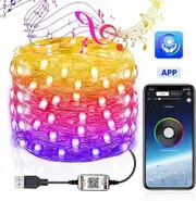 5 Meters 50 LEDS String Lights with Mobile Phone App, USB Copper Wire, Bluetooth Remote Control, Colorful LED Lights, for Christmas, Halloween