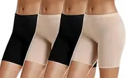 [cauniss] Slip Shorts Modal Fabric Stretch Smooth Boyshorts for Yoga Bike Short Boxer Briefs (4 Pack)