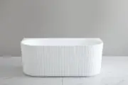 1700*800*580mm Ceto Bari Groove Matt White Freestanding Back to Wall Bath