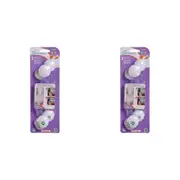 2x 3pc Dreambaby Ezy-Check Multi-Use Latch Child Proof Safety Cabinet Lock White