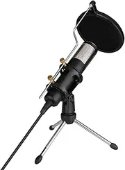 ERINGOGO Plug and Play Microphone Long Distance Voice Chat Device Driver Mic with Tripod Stand for Computer Conferencing Podcasting and Gaming