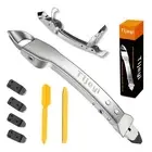 Caulking Tool Kit Stainless Steel Grout Removal Tool,4 in 1 Tile Caulk Remove...