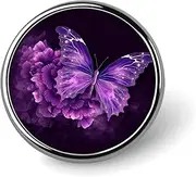 [FZMVSQH] Beautiful Purple Butterfly Floral Printed Round Button Pin Badges Metal Pinback Buttons 1 Inch Pins for Hat Shirt Clothing Bags Decoration, Circular, Aluminum, Circular, Aluminum