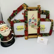 Red Poinsettia Christmas Grime Guards - Q-Snap Frame-Cross Stitch/Needlecraft