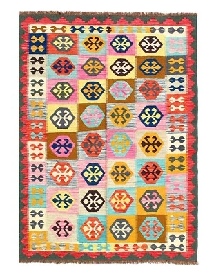 Fine Hand knotted Flat weave kilim rug 5' X 6'8''