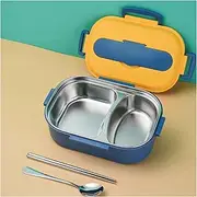 Portable Lunch Box with Compartments Stainless Steel Sealed Heated Divided Portable Lunch Box 1300ml/45.7oz