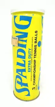 Vintage Sealed Spalding Extra Duty Championship Tennis Balls Metal Can NOS