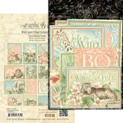 Graphic 45 WILD & FREE Ephemera & Journaling Cards 32pc Mixed Media
