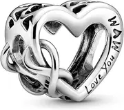 [PANDORA] Moments Women's Sterling Silver Love You Mum Infinity Heart Bracelet Charm