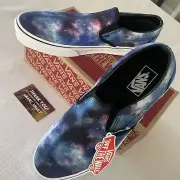 Vans Classic Slip-On Mens 7.5 Women’s 9 Galaxy Blue Canvas Sneakers Shoes