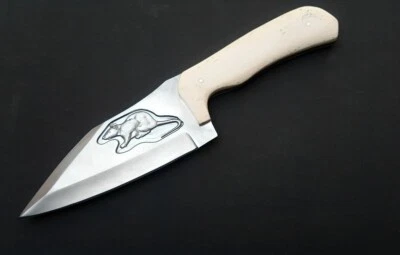 Compact Camping Knife , Custom Hand Made D2 Tool Steel Fixed Blade Combat Knife