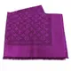 Juliet茱麗葉精品 Louis Vuitton LV M74243 Monogram 經典花紋羊毛絲綢披肩圍巾.深紫色 停產現金價$18,100