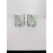 Set of 2 Vintage Potpourri Press Jolies Fluers Stoneware Candle Holders NIB