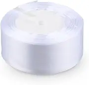 HAMPPLIES White Solid Grosgrain Ribbon Curling Present Wrap Ribbon for Crafts and Hair Bows Durable Material for Elegant Present Packaging