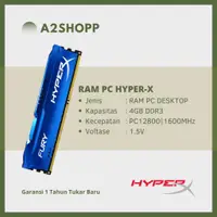 在飛比找蝦皮購物優惠-金士頓 HYPER-X 4GB DDR3 PC12800 1